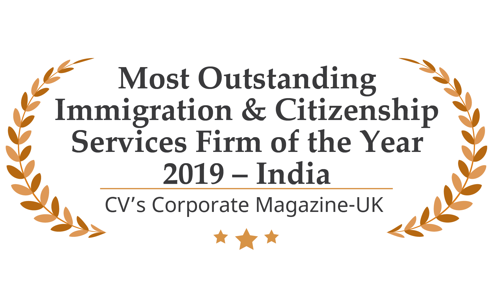 Most Outstanding  Imigration & Citizenship Service  Firm Of The Year 2019 